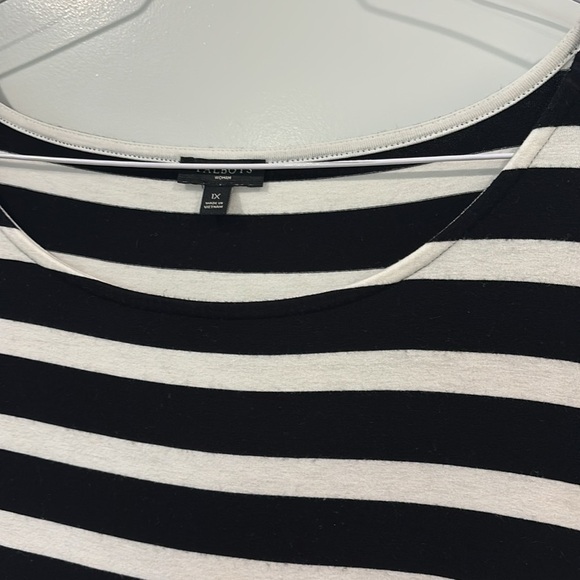 Talbots Womens Striped Short Sleeve Shirt 1X - Picture 2 of 5